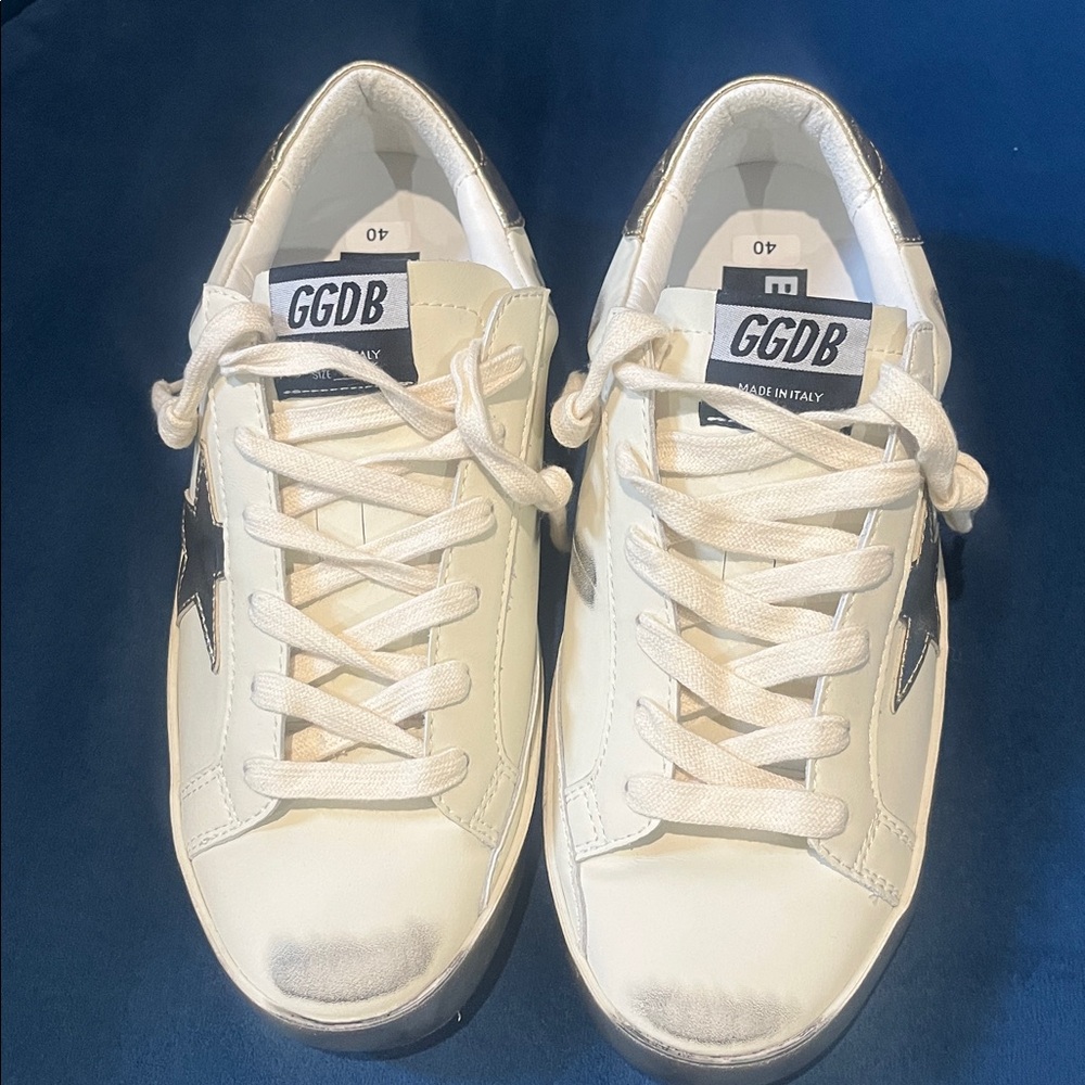 Golden Goose White Sneakers with Black Star